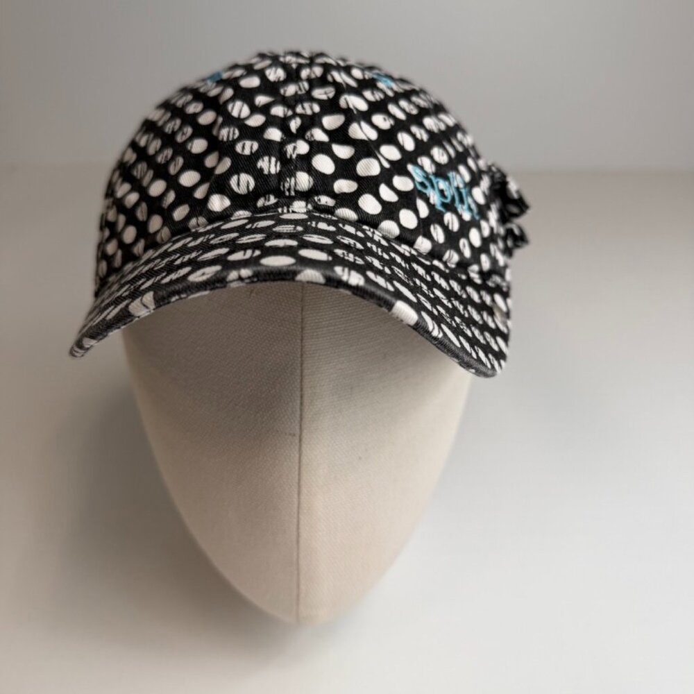 Split Hat Women One Size Pocket Polka Dot Spell Out Work Party Run Gym Core Go
